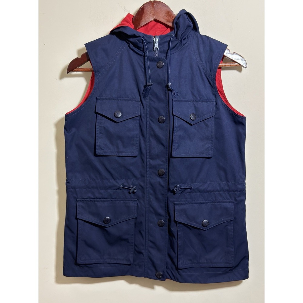 Lauren Ralph Lauren Vest Womens Reversible Hood Red Blue Outdoor Pockets P/P(xs)